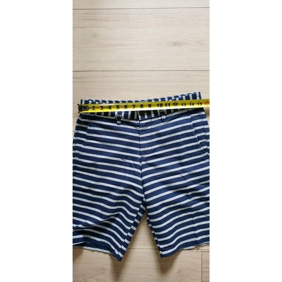 GAP Shorts Lot Mens 29 3pc Stripe Navy Blue Grey Khaki Chino Cotton Summer Set - Picture 9 of 15